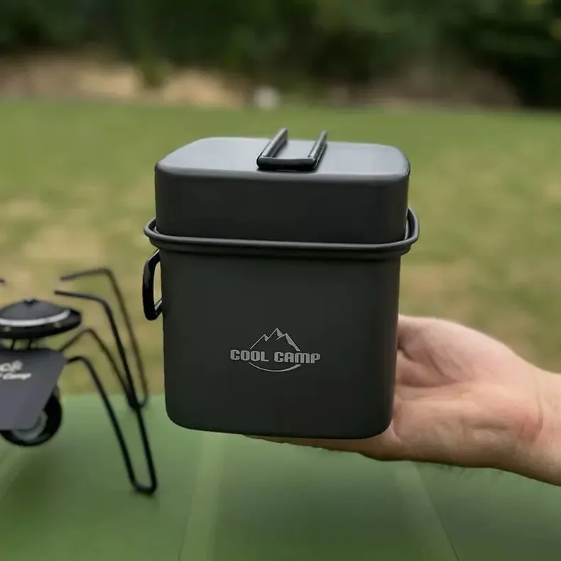 Camping Cooking Pots And Pans Set - التخييم في الهواء الطلق وعاء مربع
