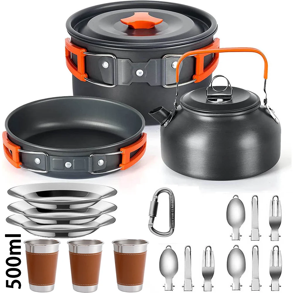 Camping Cooking Set Non Stick - متعددة الأشخاص التخييم طقم أواني الطبخ