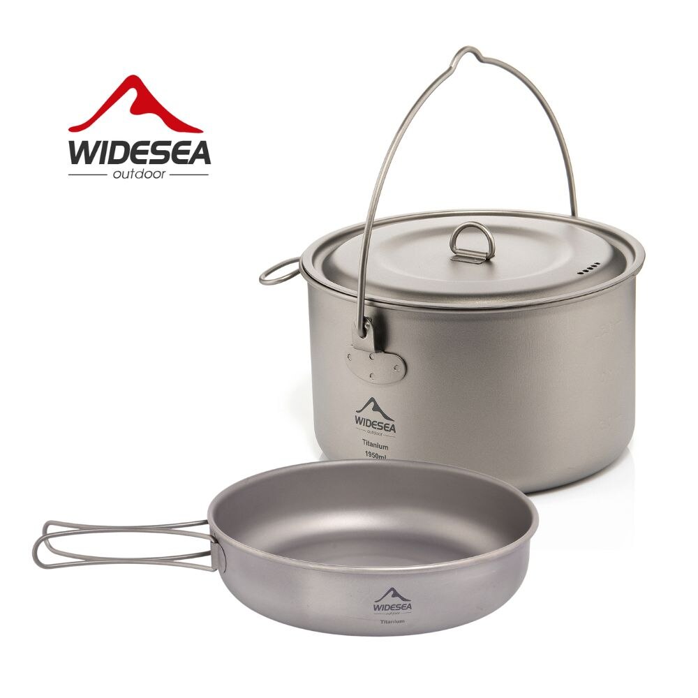 Camping Cooking Pots And Pans Set - أدوات طاولة تخييم واسعة من التيتانيوم
