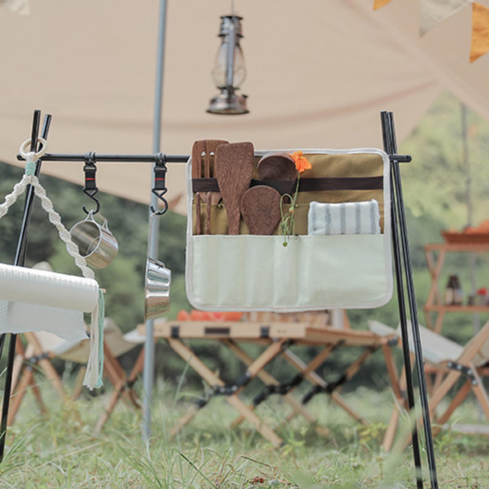 Camping Cooking Utensil Roll - حقيبة تخزين أدوات المائدة، حامل أدوات