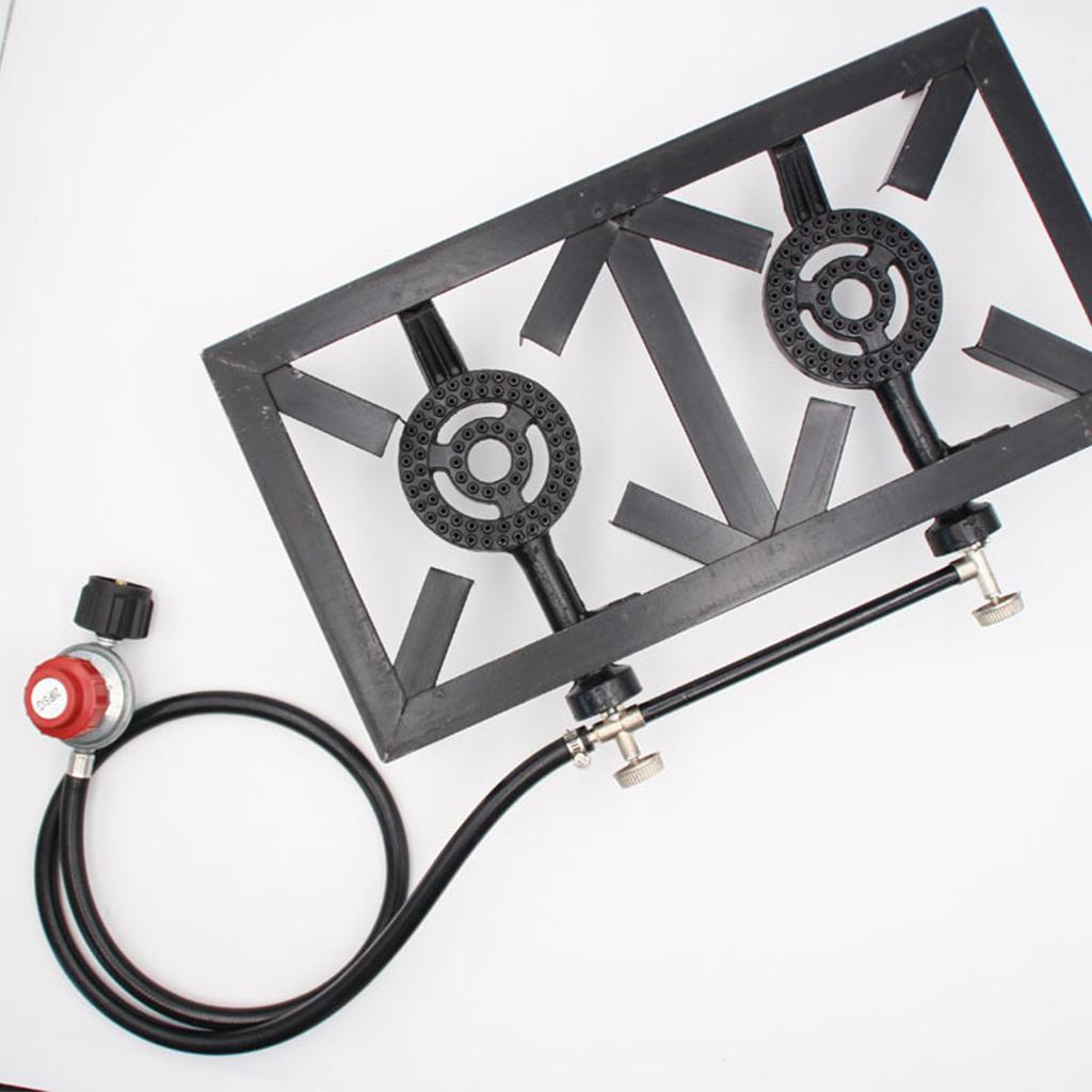 Camping Double Cooking Stove - موقد غاز بشعلتين مع منظم ضغط