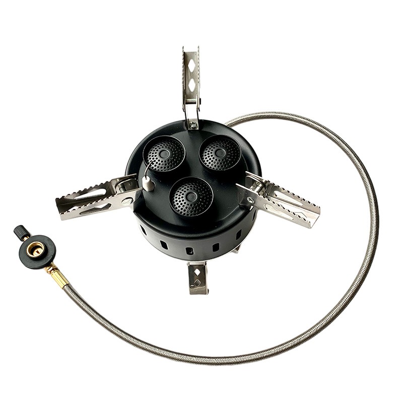 Camping Cooking Gas Stove Portable Tool - موقد غاز البوتان المحمول بثلاث شعلات