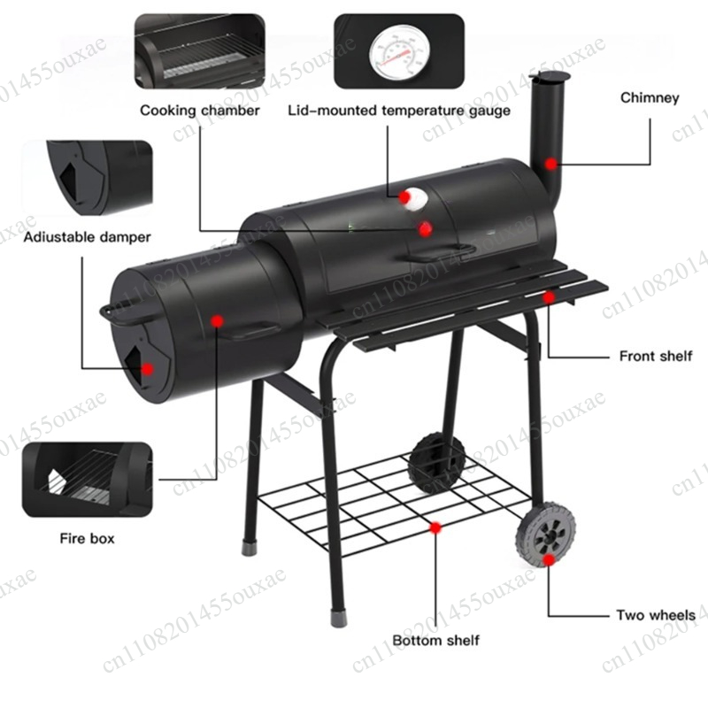 Camping Double Cooking Stove - شواية فحم كبيرة ذات وجهين، سميكة