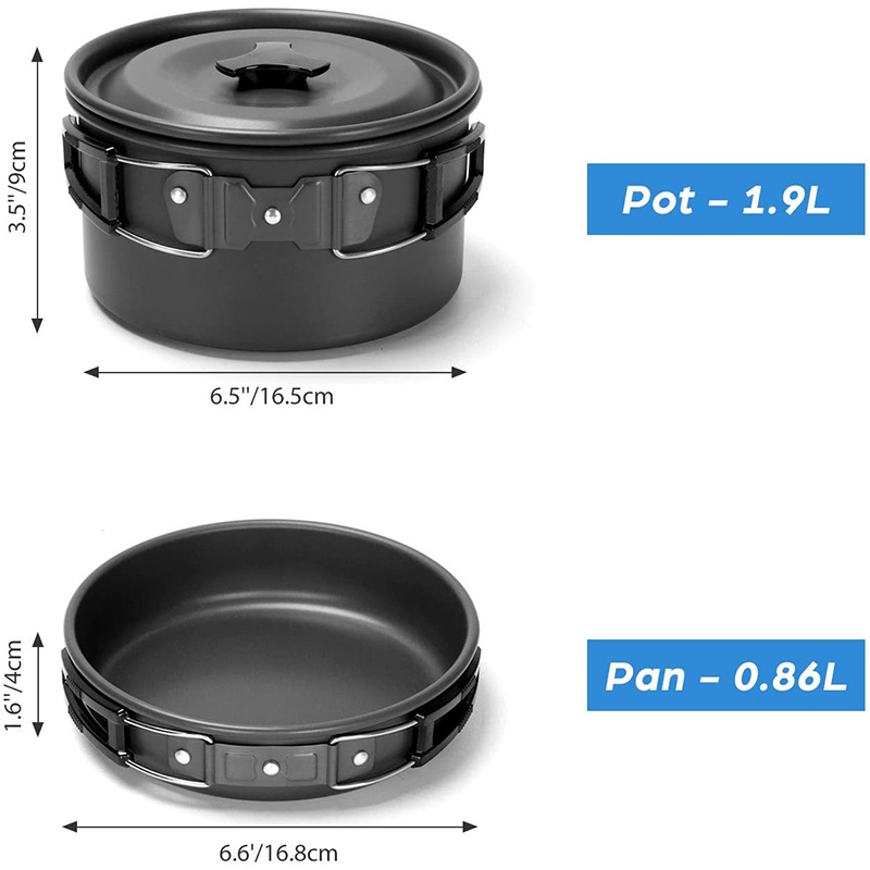 Camping Cooking Set Non Stick - طقم أواني طهي للتخييم في الهواء