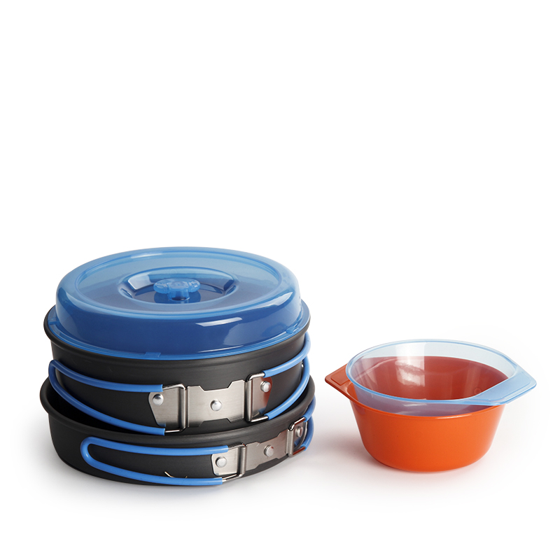 Camping Cooking Pots And Pans Set - تجهيزات المطابخ التخييم الظهر وعاء عموم