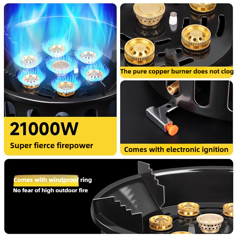 21000 واط 7-Core موقد للتخييم  - مراجعة Campfire Cooking وسعره