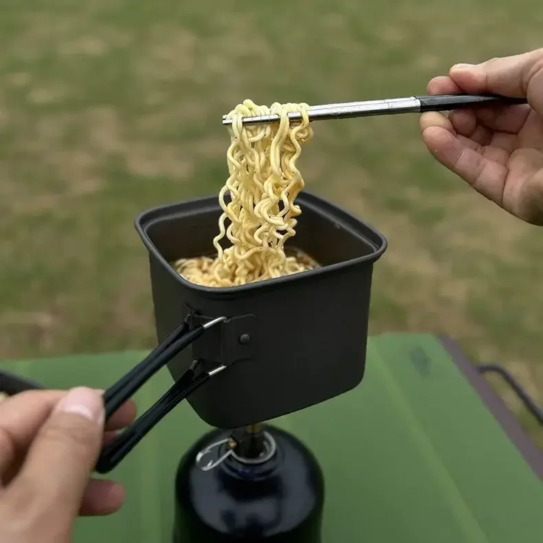 التخييم في الهواء الطلق وعاء م - مراجعة Camping Cooking Pots And Pans Set وسعره