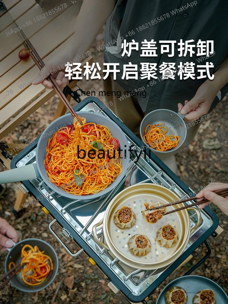 Z189 شواية غاز مزدوجة الرأس لل - مراجعة Camping Double Cooking Stove وسعره