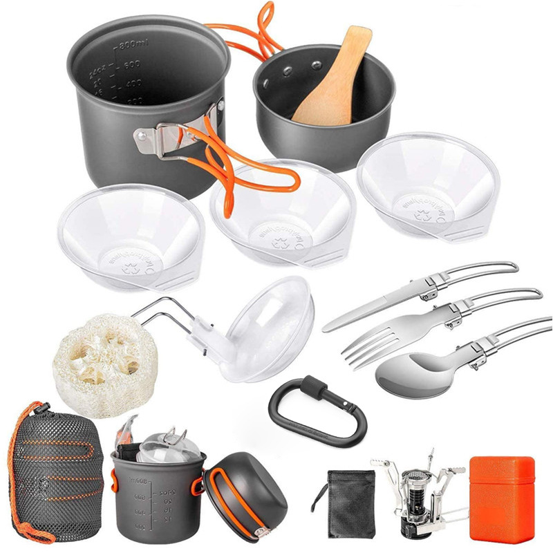 طقم أدوات طهي للتخييم، مجموعة  - مراجعة Camping Cooking Pots And Pans Set وسعره
