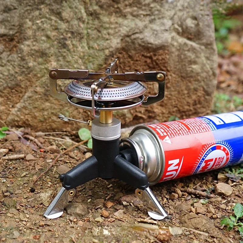 موصل محول موقد غاز محمول للتخي - مراجعة Camping Cooking Gas Stove Portable Tool وسعره