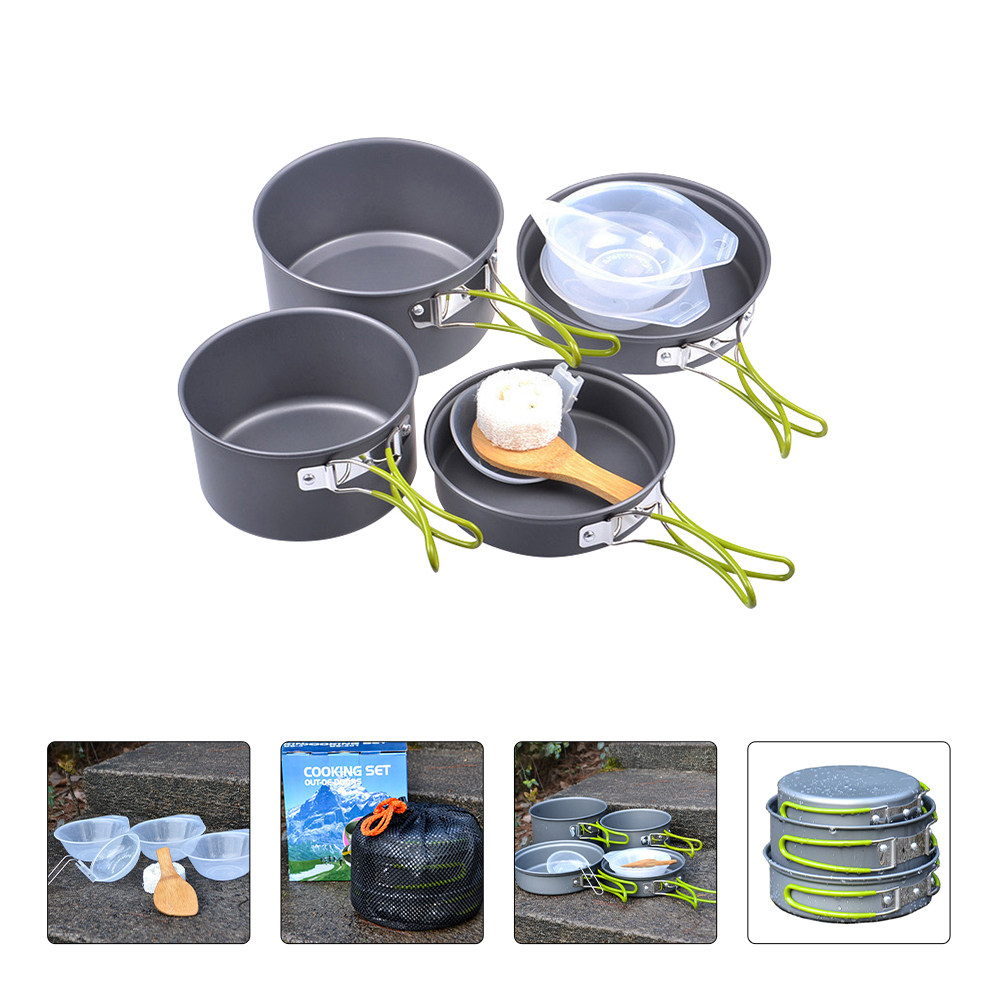 مجموعة أدوات طهي للتخييم في ال - مراجعة Camping Cooking Pots And Pans Set وسعره