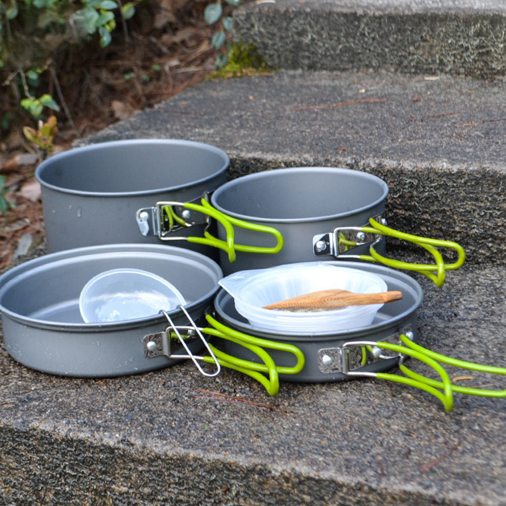مجموعة أدوات طهي للتخييم في ال - مراجعة Camping Cooking Pots And Pans Set وسعره
