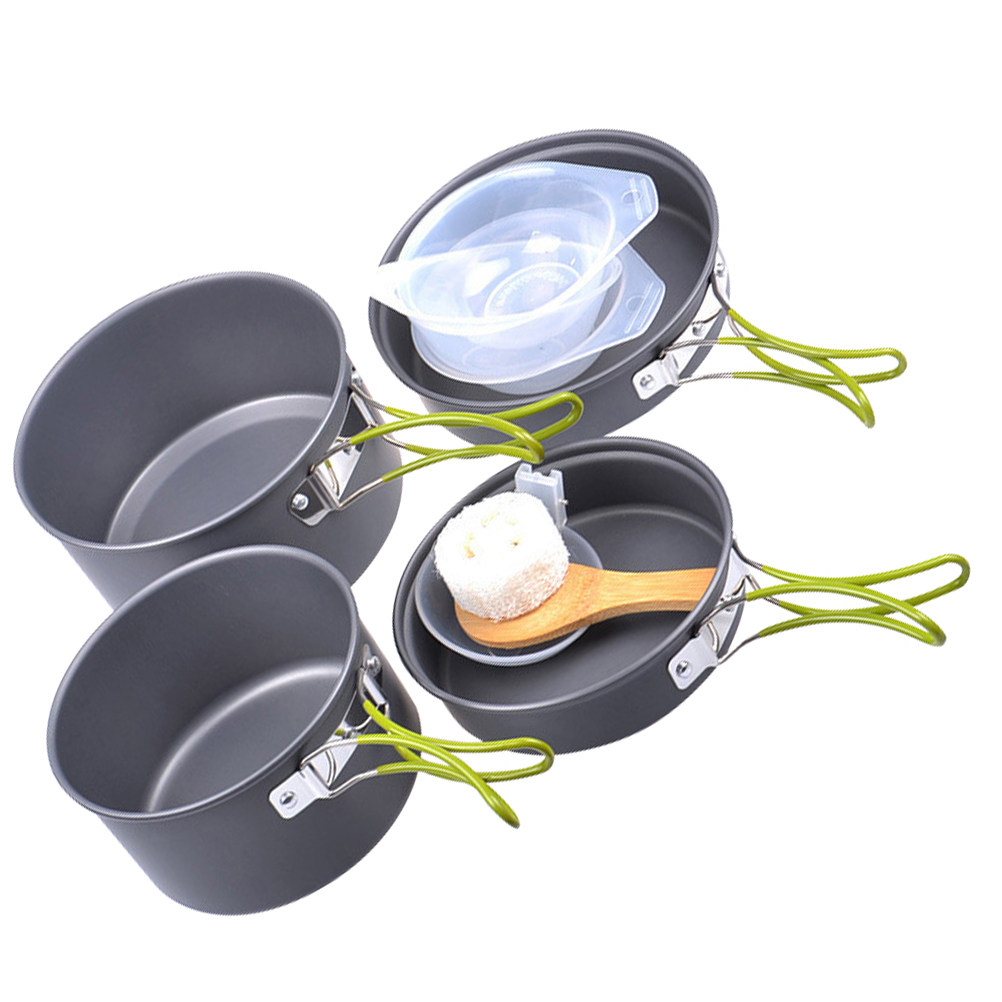 مجموعة أدوات طهي للتخييم في ال - مراجعة Camping Cooking Pots And Pans Set وسعره