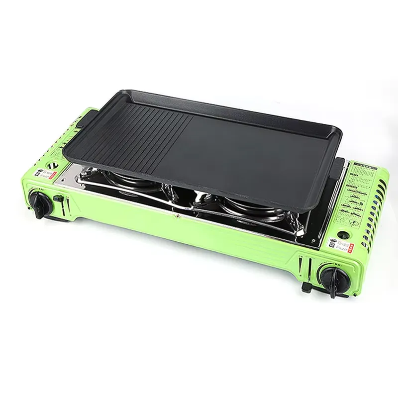 طاولة تخييم محمولة للاستخدام ا - مراجعة Camping Double Cooking Stove وسعره