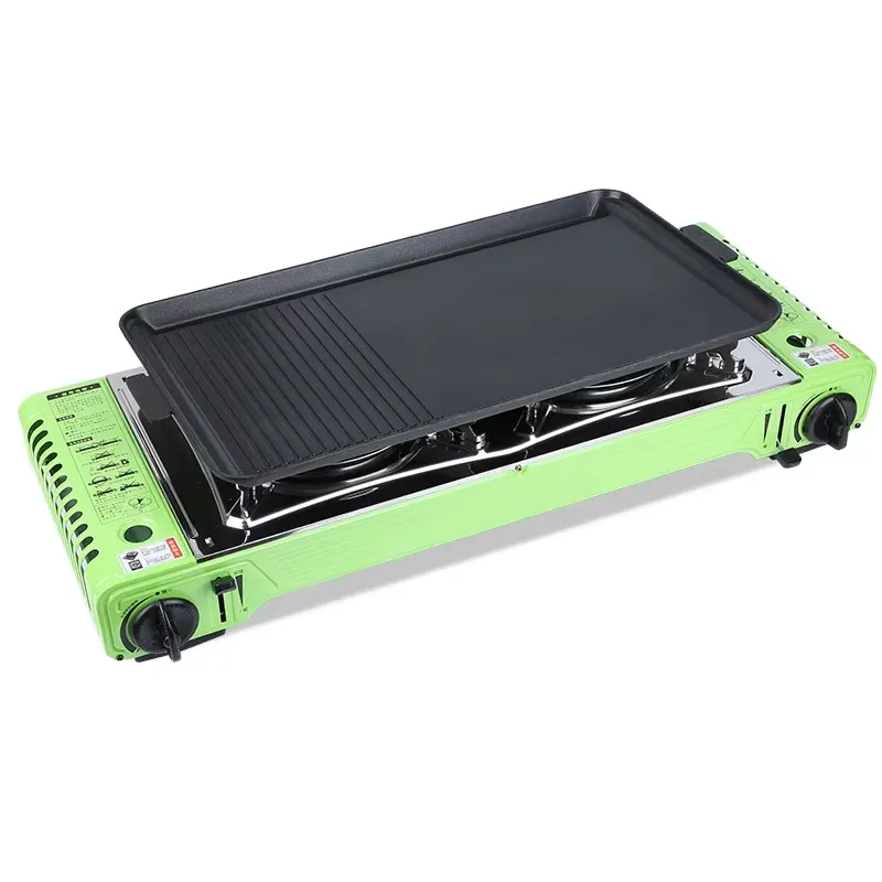 طاولة تخييم محمولة للاستخدام ا - مراجعة Camping Double Cooking Stove وسعره
