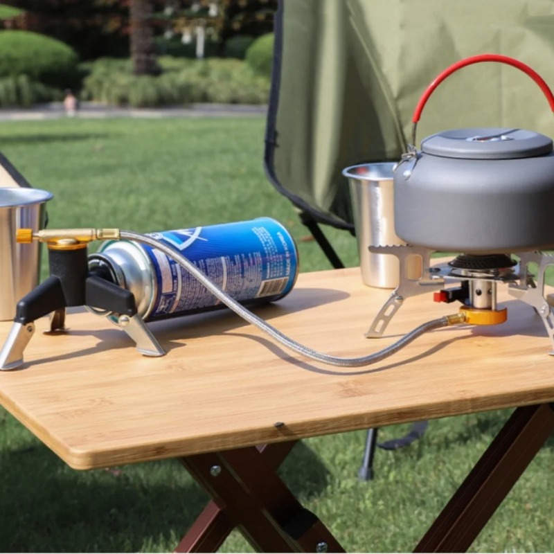 موصل محول موقد الغاز للتخييم،  - مراجعة Camping Cooking Gas Stove Portable Tool وسعره