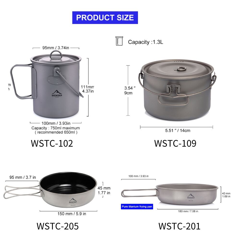أدوات طاولة تخييم واسعة من الت - مراجعة Camping Cooking Pots And Pans Set وسعره