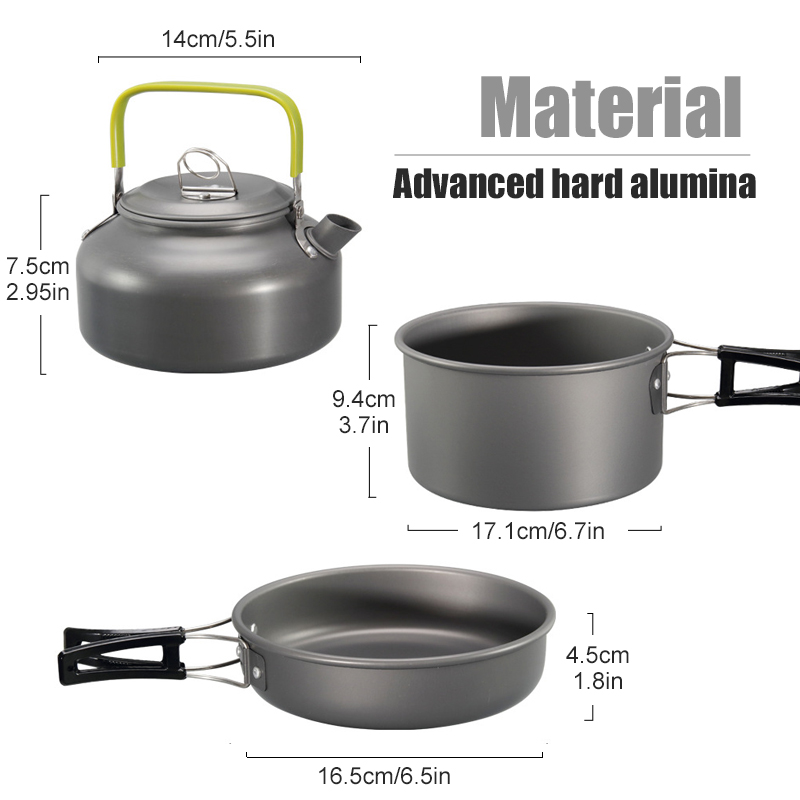 WESTTUNE التخييم طقم حلل استان - مراجعة Camping Cooking Pots And Pans Set وسعره