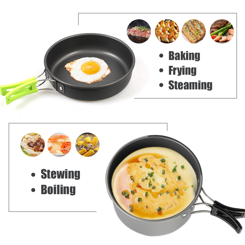 WESTTUNE التخييم طقم حلل استان - مراجعة Camping Cooking Pots And Pans Set وسعره