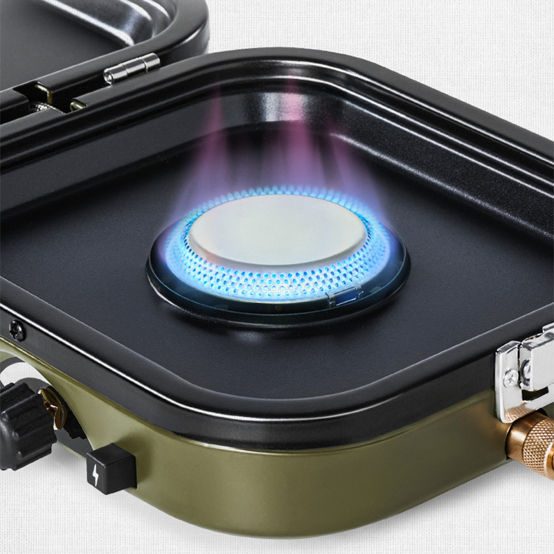 موقد غاز مزدوج قابل للطي بقوة  - مراجعة Camping Double Cooking Stove وسعره