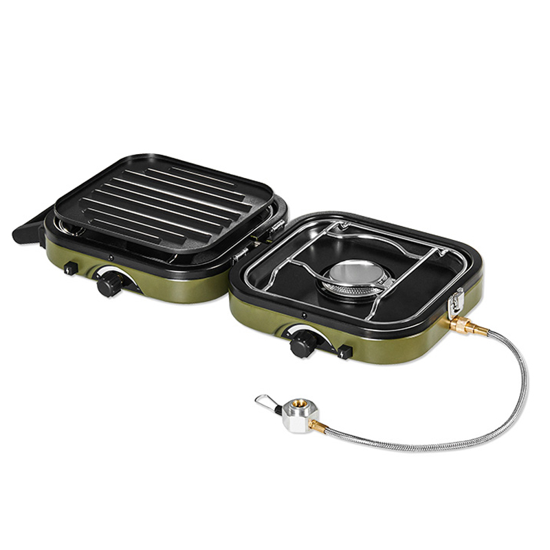 موقد غاز مزدوج قابل للطي بقوة  - مراجعة Camping Double Cooking Stove وسعره