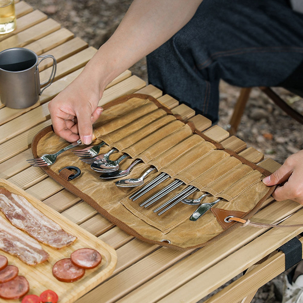 حقيبة تخزين أدوات المائدة عالي - مراجعة Camping Cooking Utensil Roll وسعره