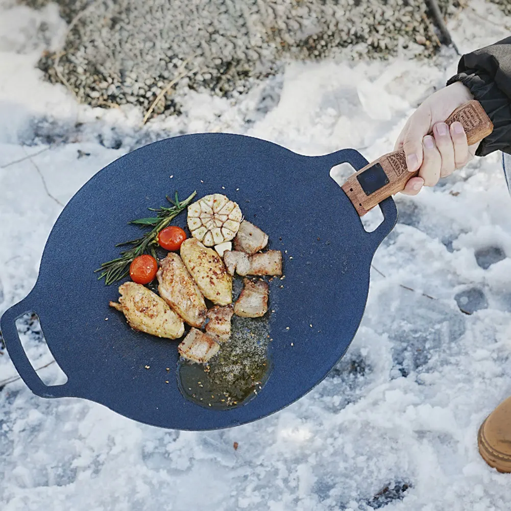 مقلاة شواء خشبية طبيعية للاستخ - مراجعة Camping Cooking Gadgets وسعره