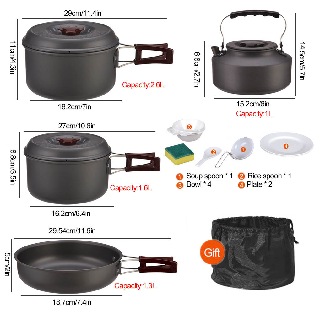 مجموعة طهي محمولة خارجية لـ 3- - مراجعة Camping Cooking Pots And Pans Set وسعره