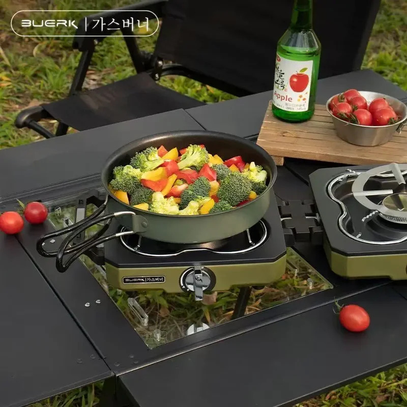 بويرك موقد للتخييم موقد مزدوج  - مراجعة Camping Double Cooking Stove وسعره