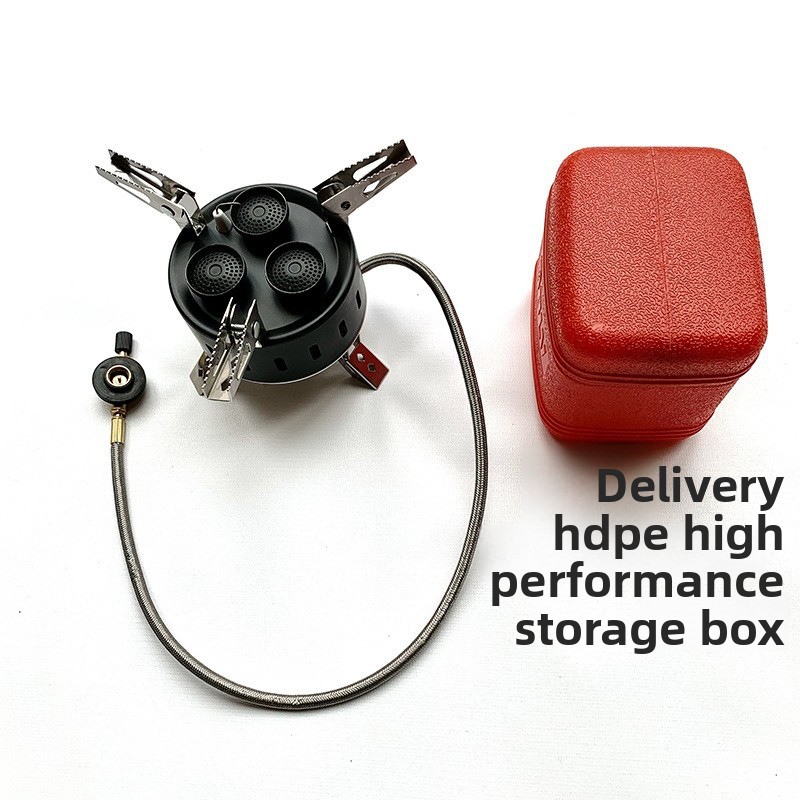 موقد غاز البوتان المحمول بثلاث - مراجعة Camping Cooking Gas Stove Portable Tool وسعره