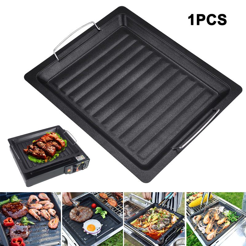 مقلاة شواء مربعة سميكة للاستخد - مراجعة Camping Cooking Set Non Stick وسعره