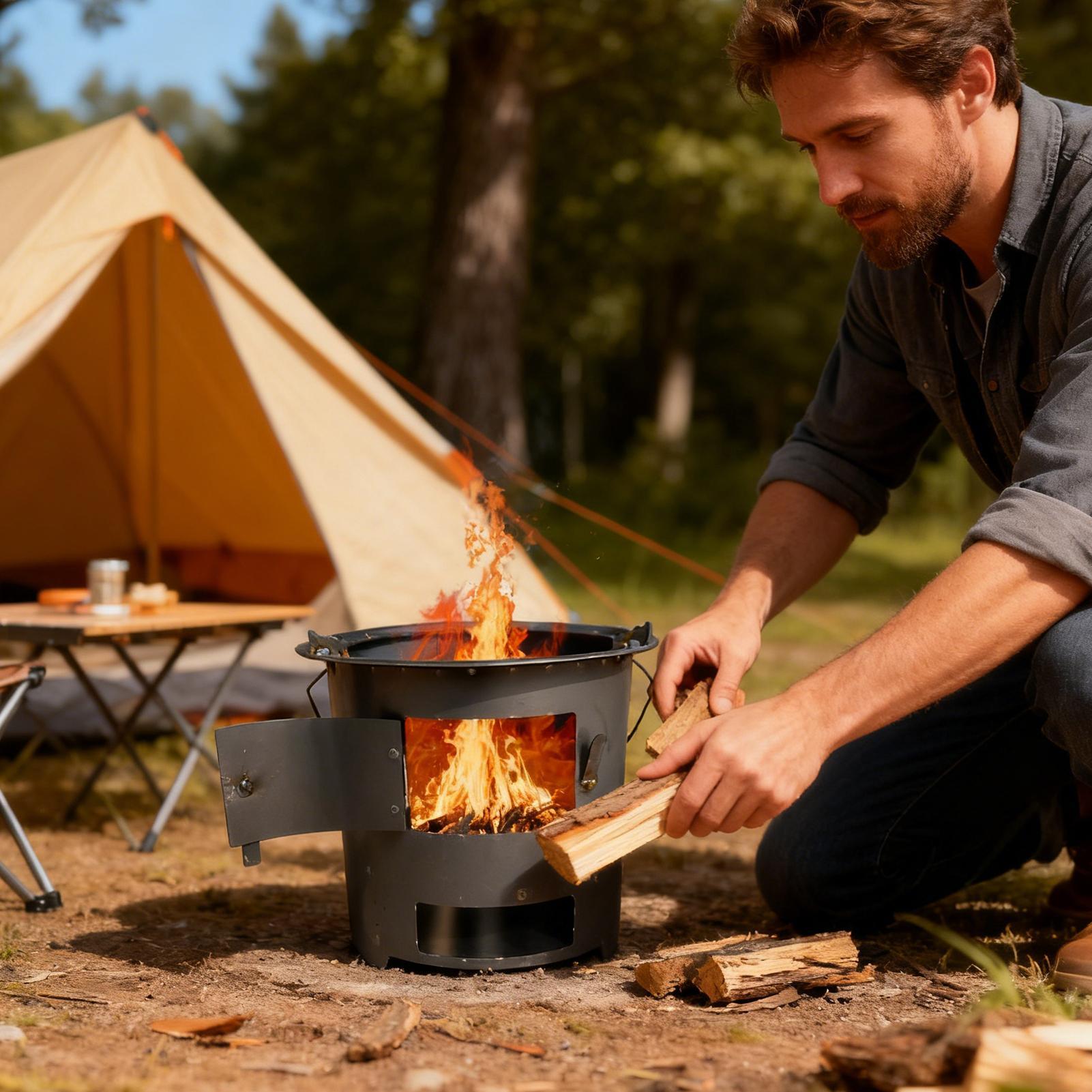 موقد صاروخي للتخييم أداة طبخ خ - مراجعة Camping Cooking Gas Stove Portable Tool وسعره