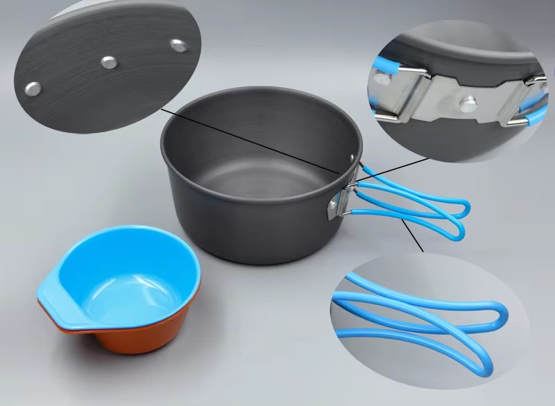 تجهيزات المطابخ التخييم الظهر  - مراجعة Camping Cooking Pots And Pans Set وسعره