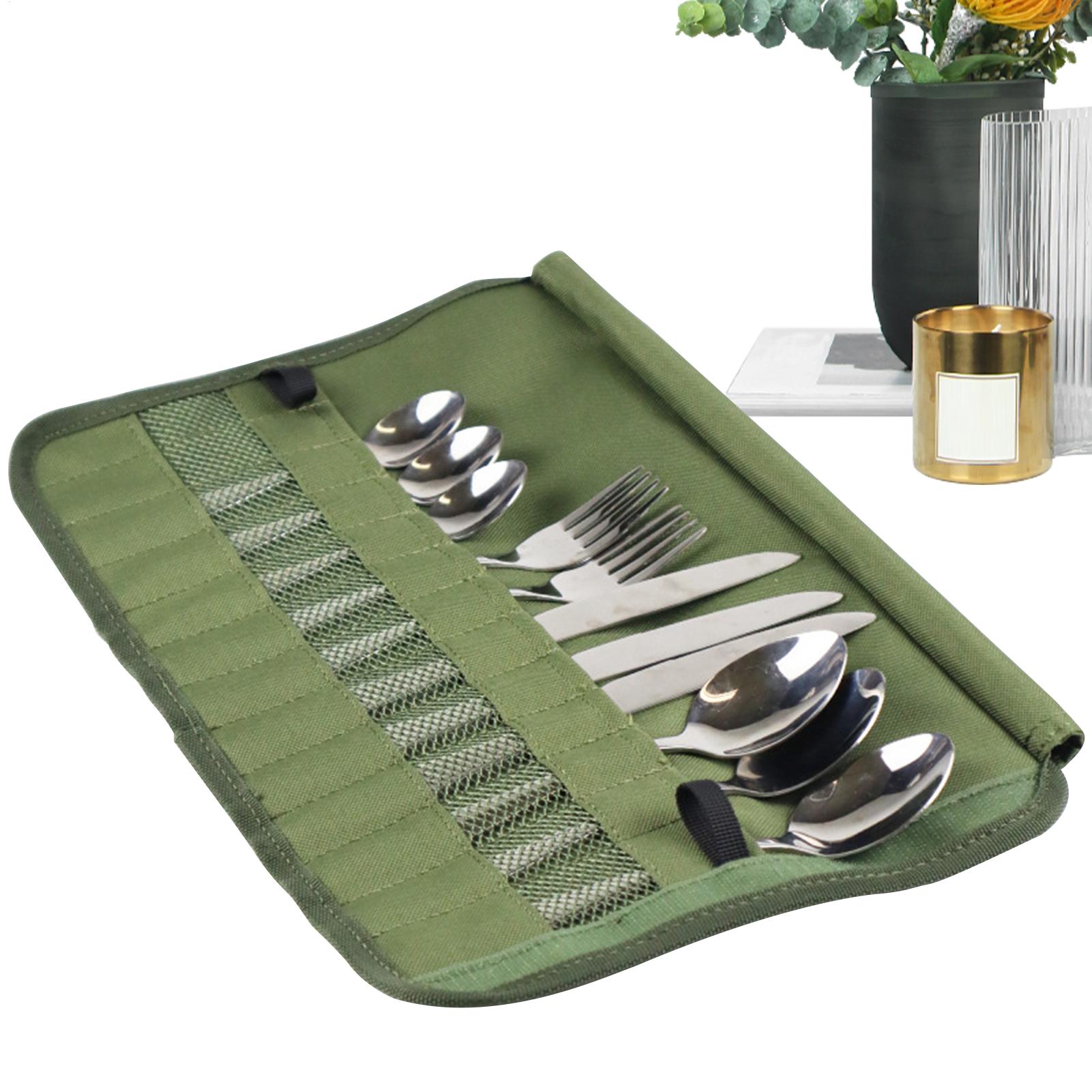 حقيبة أدوات طعام للتخييم، مجمو - مراجعة Camping Cooking Utensil Roll وسعره