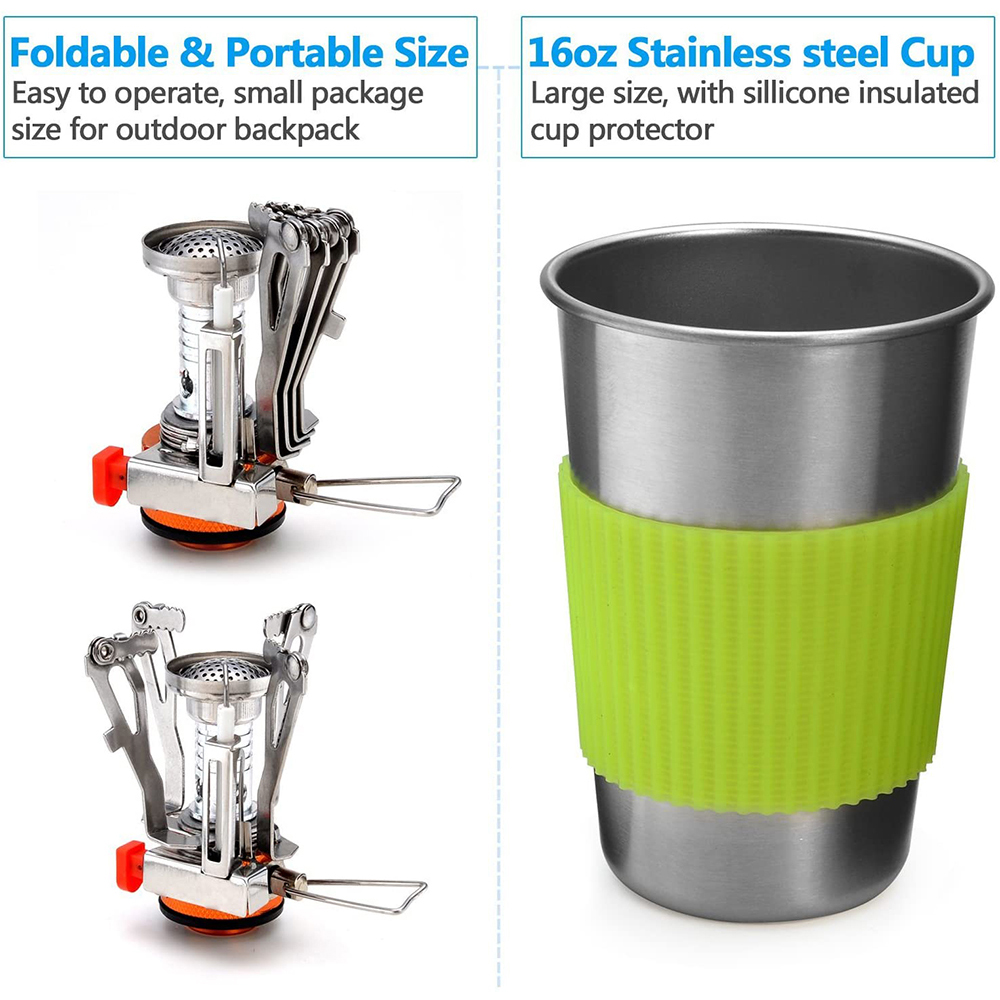 طقم أواني طهي للتخييم مع موقد  - مراجعة Camping Cooking Gadgets وسعره
